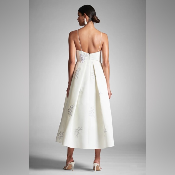 Sachin & Babi Audra ivory embroidered floral midi dress - Picture 3 of 9